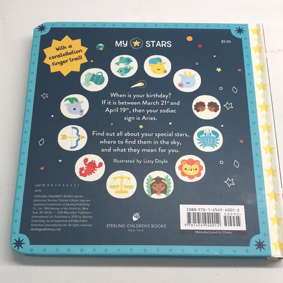 🌻4/$20 Aries Children’s Board Book Discovering Zodiac Signs Constellations New - Picture 2 of 9